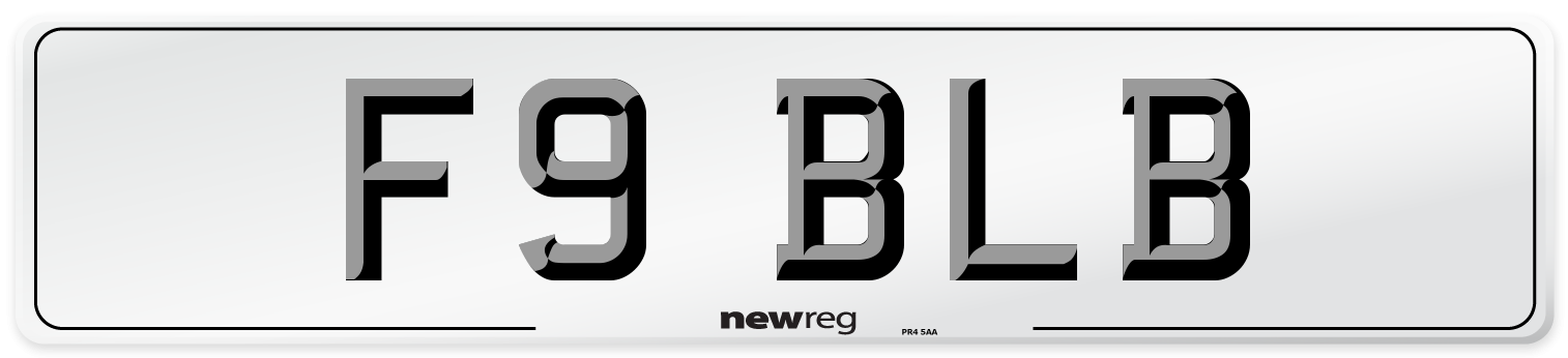 F9 BLB Number Plate from New Reg